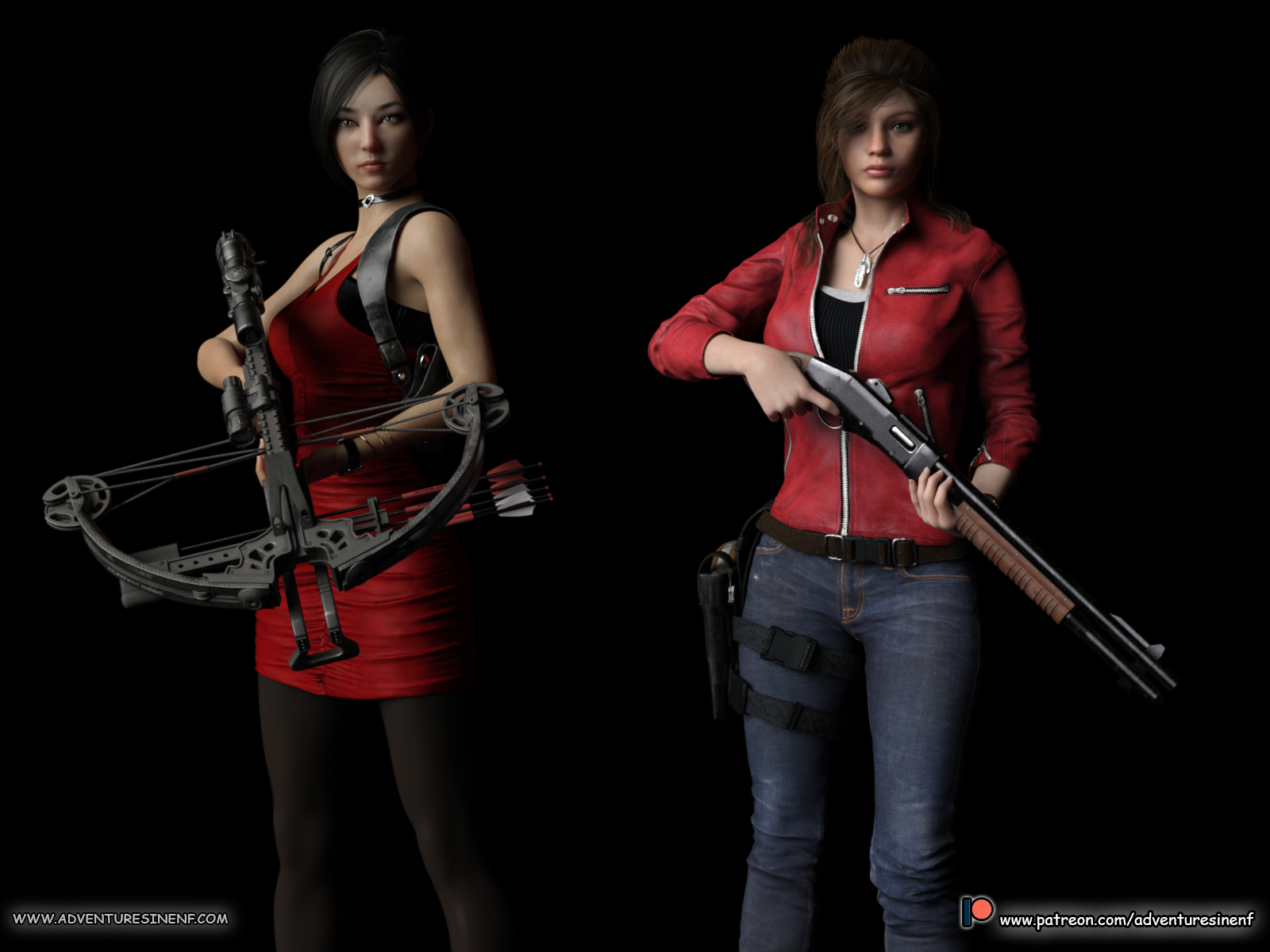 Claire Redfield and Ada Wong